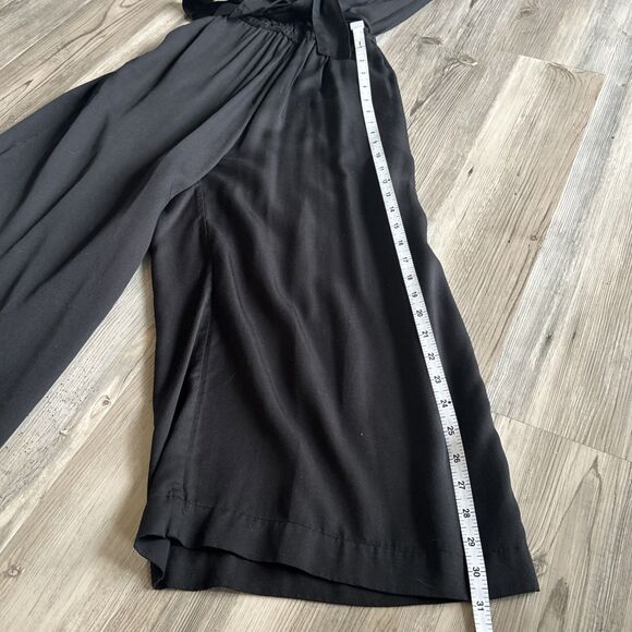 Gap Black Tie Waist Pants Wide Leg Cropped Romper NWT Size XS - Picture 4 of 11